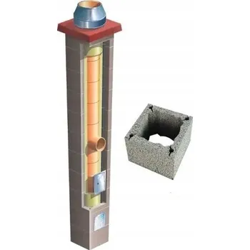 Komín Keramický komínový systém Brata Premium S fi 250 8 m 36x36 cm zateplený