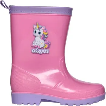 Dívčí holínky Dětské holínky AQUOS RASTY K 29 Růžová, Fialová, Bílá