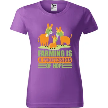Dámské tričko DOBRÝ TRIKO Dámské tričko s potiskem Farming Barva: Fialová, Velikost: 2XL