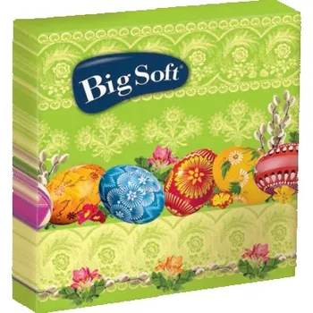 Papírový kapesník Big Soft Velikonoční papírové ubrousky, 33 × 33 cm, 2vrstvé, 20 kusů