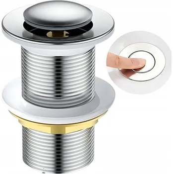 Sifon Zátka umyvadlová Click-Clack bez přepadu kulatý Trendhouse stříbrná