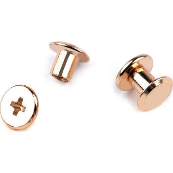 Nýt Sedlářský nýt šroubovací Ø10 mm, Balení 10 pár, Varianta 2 růžové zlato