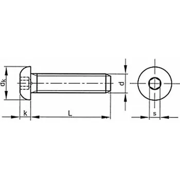 Šroub Šroub s půlkulatou hlavou inbus ISO 7380 M5x8 nerez A2