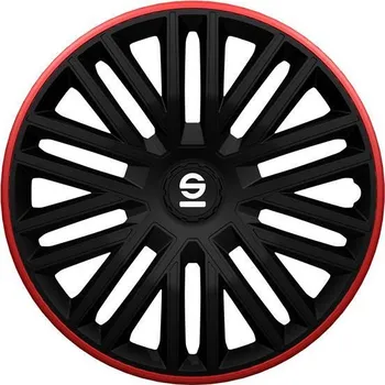 Poklice na kolo Kryty kol SPARCO BERGAMO 14", černo-červené - sada 4ks