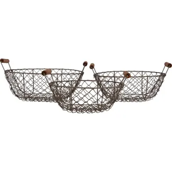 Talíř Sada 3 drátěných košíčků Filaire – 27 / 24 / 21 cm