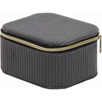 Šperkovnice Home Styling Collection Šperkovnice, manšestr 11,5 × 9,5 × 6 cm, černá