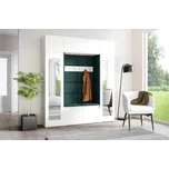 Eka Předsíňová stěna s čalouněnými panely Trinity 32 - Bílá / Tmavá zelená 2328