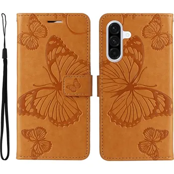 Pouzdro na mobilní telefon Big Butterfly knížkové pouzdro na Samsung Galaxy A36 5G - žluté