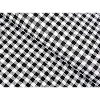 Bavlněná látka/plátno Sandra SA-060 Černo-bílé kostičky - šířka 145 cm