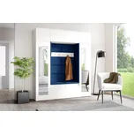 Eka Předsíňová stěna s čalouněnými panely Trinity 32 - Bílá / Tmavá modrá 2331