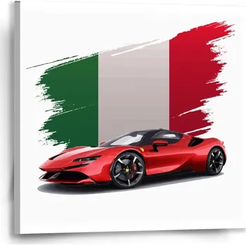 Obraz Sablio Obraz Ferrari Italská vlajka - 50x50 cm
