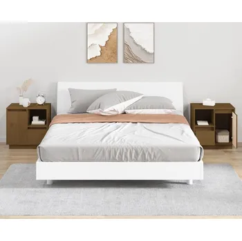 Noční stolek vidaXL Noční stolky 2 ks 50 x 34 x 50 cm masivní borové dřevo [814488] Barva: medová hnědá