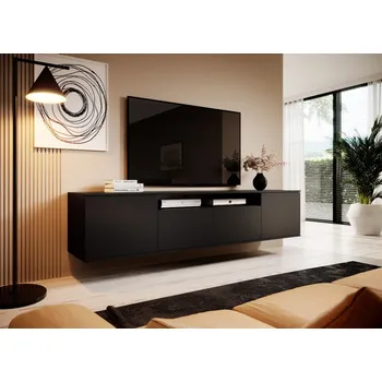 Televizní stolek Eka Závěsný stolek pod televizi EMI 200 cm - Černý mat