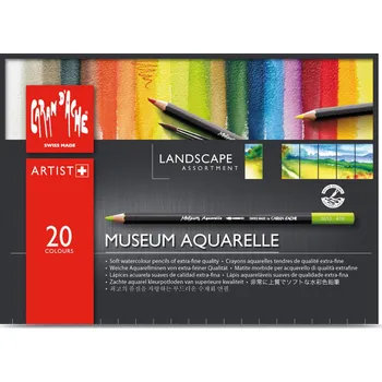 Pastelka Caran d´Ache Caran d'Ache, 3510.420, Museum Aquarelle Pencils Landscape, umělecké akvarelové pastelky, sada krajina, 20 ks