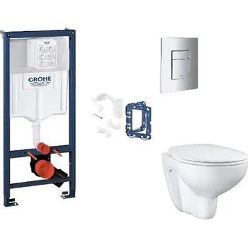 WC sada Grohe Rapid SL - Set předstěnové instalace, klozetu, sedátka SoftClose, tlačítka Skate Cosmopolitan a sady pro vhazování tablet, chrom SANI11BB2133