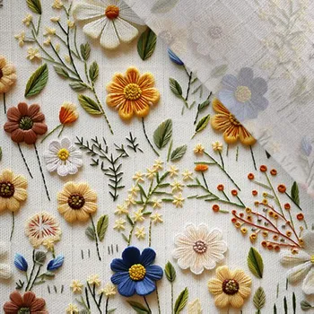 Plenkový bambusový mušelín Takoy imitace výšivky světlé 6