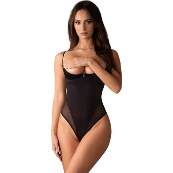 Obsessive Stelisa Crotchless Teddy Black Velikost L/XL