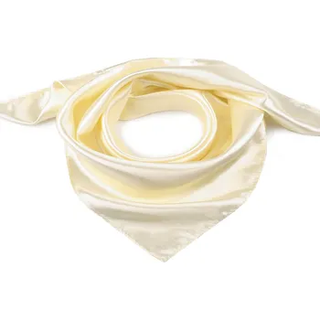 Saténový šátek jednobarevný 60x60 cm, malé, 2 vanilková