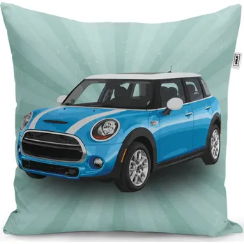 Polštář Sablio Polštář Mini sedan Zelené pozadí - 50x50 cm