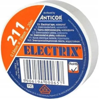 Izolační páska Izolační páska ELECTRIX 211-P 0,13x19mm 20m bílá