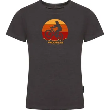 Oblečení a móda triko krátké dětské Progress AROMATICO BIKER antracit