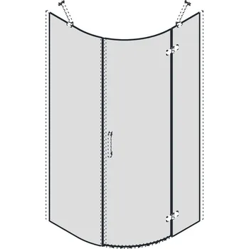 GELCO TRINITY skleněné díly čtvrtkruhová zástěna 900x900, sklo mat, pravé (GT6590MR)