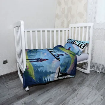 Povlečení Sablio Mikroplyšové dětské povlečení do postýlky FORTNITE Horská krajina - 120x90 / 40x60