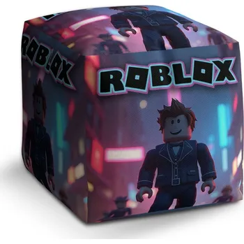 Taburet Sablio Taburet Cube ROBLOX Neonové město: 40x40x40 cm