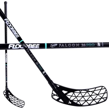 Florbalová hůl FLOORBEE Falcon 26 Carbon PRO light black SMU Florbalová hůl černá, Levá (levá ruka dole), 100cm (=110cm)