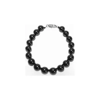 Šperk Šungitový náramek 8 mm, chirurgická ocel (prouzlíkovaný)