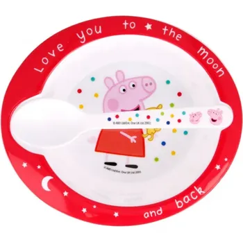 Stor Prasátko Peppa miska se lžičkou 20,5 x 5,3 x 7,5 cm červená dětská miska Stor Prasátko Peppa miska se lžičkou 20,5 x 5,3 x 7,5 cm červená