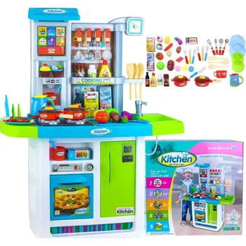 Dětská kuchyňka Dětská interaktivní kuchyňka s lednicí Modrá