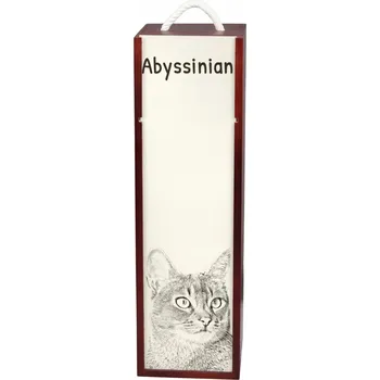 Dárková krabička Abysinská - krabička na víno s kočkou, krabička na alkohol s grafikou, personalizovaná