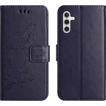 Pouzdro na mobilní telefon Flower knížkové pouzdro na Samsung Galaxy A26 5G/A17 4G/5G - tmavěfialové
