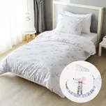 Dětské bavlněné ložní povlečení Sandra SA-579 Myšky mezi modrými obláčky Jednolůžko 140x200 a 70x90 cm