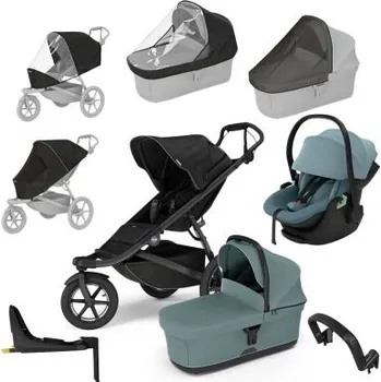 Kočárek Thule Urban Glide 3 Kompletní kočárek + Autosedačka Maple + Základna + Příslušenství - Black/Blue