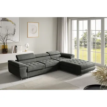 Sedací souprava Eka Rohová sedačka BEN, 277 cm Roh pohovky: Pravý roh, Barva látky: MONOLITH 92 (Tmavá šedá)