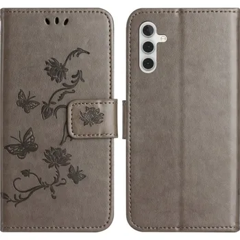 Pouzdro na mobilní telefon Flower knížkové pouzdro na Samsung Galaxy A36 5G/A37 5G - šedé