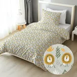 Dětské bavlněné ložní povlečení Sandra SA-565 Lvi na šedém Jednolůžko 140x200 a 70x90 cm