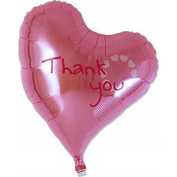 Balónek Balónek Ibrex s heliem, srdce Sweet 14, Thank you, pink, balený