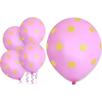 Balónek Narozeninové balónky růžové s puntíky 100ks