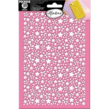 Výtvarná sada Šablona Aladine silikonová 21x14,8 cm - Kytičky