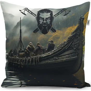 Polštář Sablio Polštář Vikingové Loď - 40x40 cm