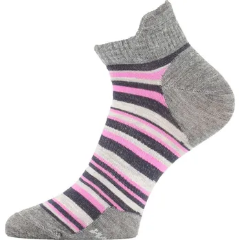 Dámské ponožky Lasting dámské merino ponožky WWS-804 růžové/šedé 25/26