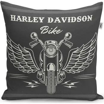 Polštář Sablio Polštář Harley-Davidson S křídly - 40x40 cm