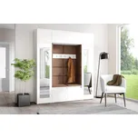 Eka Předsíňová stěna s čalouněnými panely Trinity 32 - Bílá / Hnědá 2307