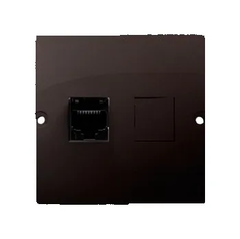 Elektrická zásuvka Telefonní zásuvka nástěnná Kontakt-simon hnědá