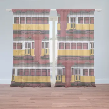 Záclona Sablio Záclony Lisabonské historické tramvaje Červený Pattern: 2ks 150x250cm
