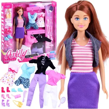Panenka Panenka Anlily Brunetka s šatníkem 30 cm
