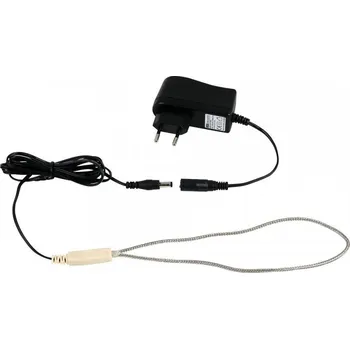 Topný kabel Vyhřívací topný kabel 12 V / 6W s adaptérem, nerezové opletení 0,4 m